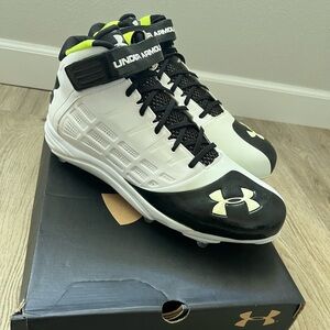 Under Armour UA Fierce Havoc MID D Black/White Men's Football Cleats Size 14